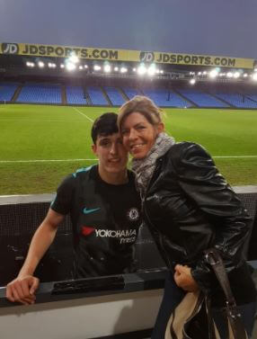 Mother Caroline O'Neill in the stadium to support her son Tino Livramento.
